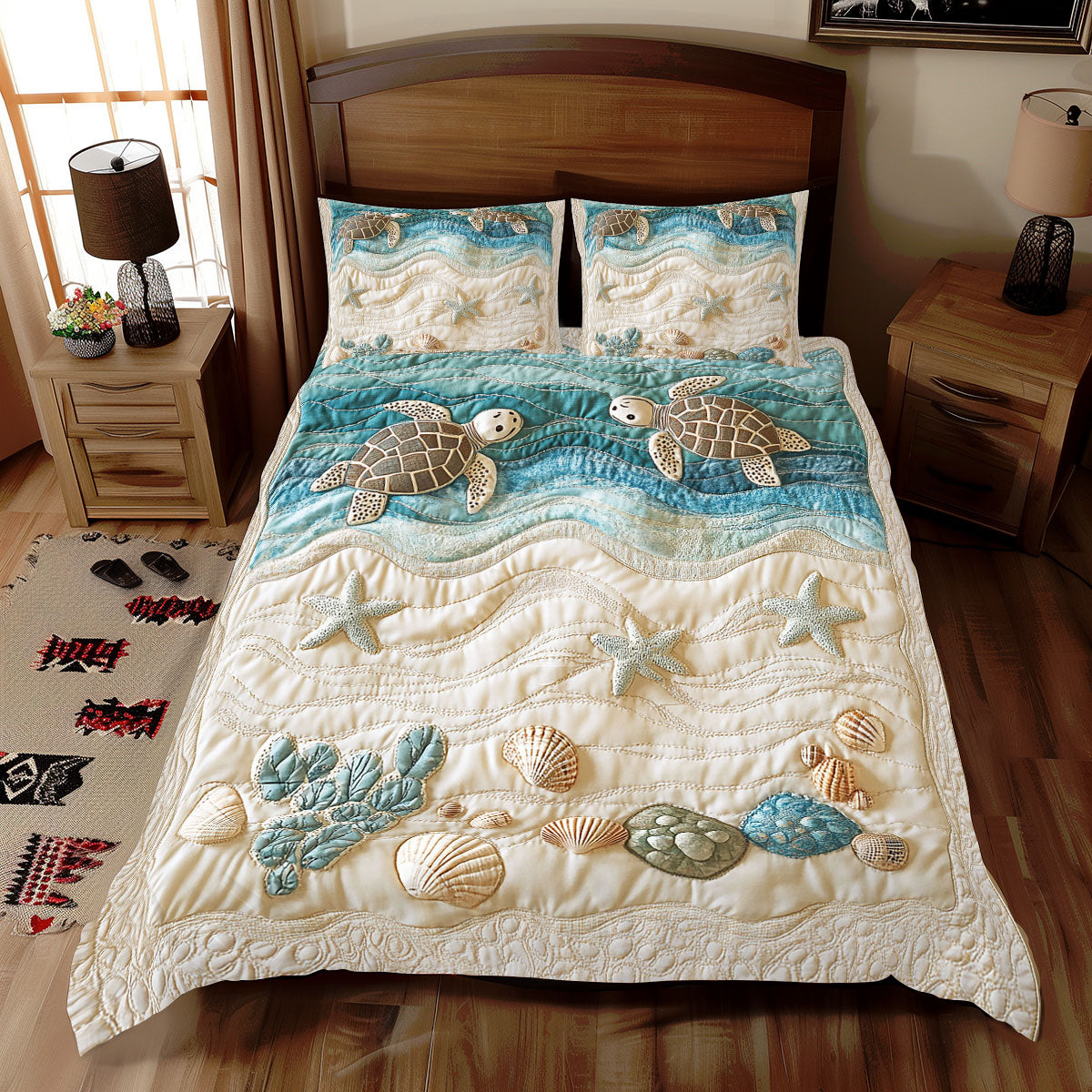 Coastal Turtle WX2412051CL Duvet Cover Set