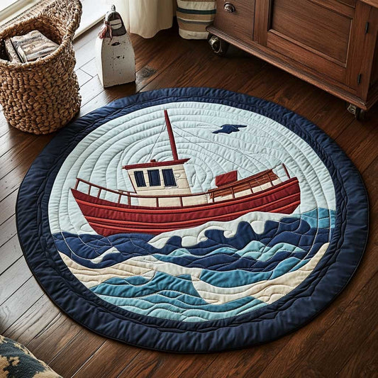 Sailing Boat WN2103030CL Quilted Round Mat