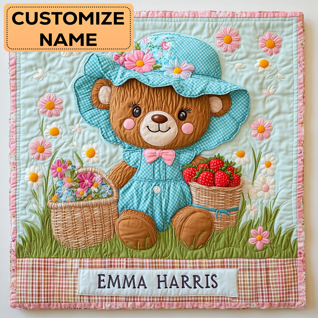 Sweet Teddy Bear CW2607055CL Personalized Baby Quilt