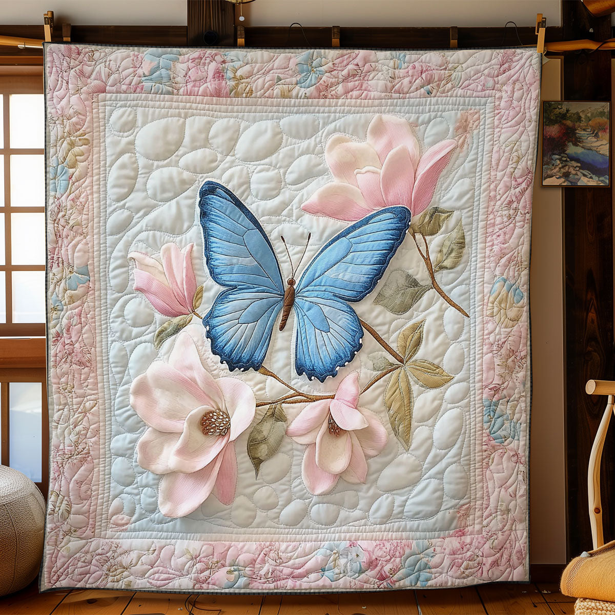 Butterfly And Magnolia WY2003065CL Quilt
