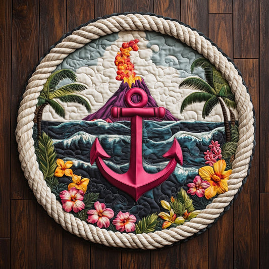Pinky Anchor CM2705013CL Quilted Round Mat