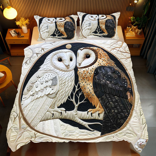 Contrast Owl Couple WP2211014CL Duvet Cover Set