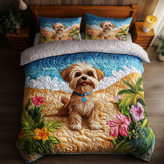 Puppy In Beach WY0406025CL Duvet Cover Set