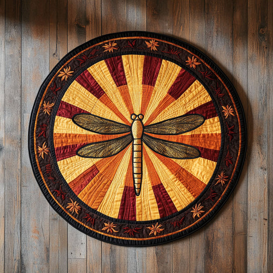 Radiant Dragonfly WN1408086CL Quilted Round Mat