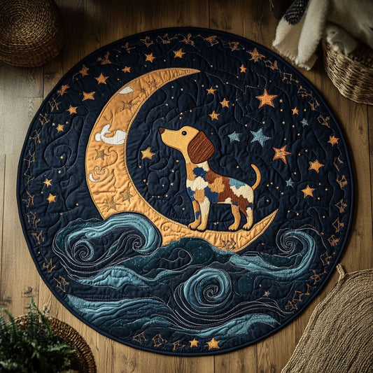 Cosmic Dachshund WN0807014CL Quilted Round Mat