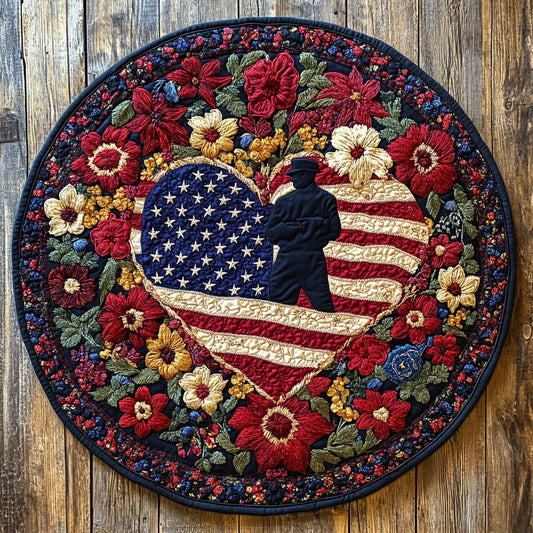 Soldier Blessing WN1306050CL Quilted Round Mat
