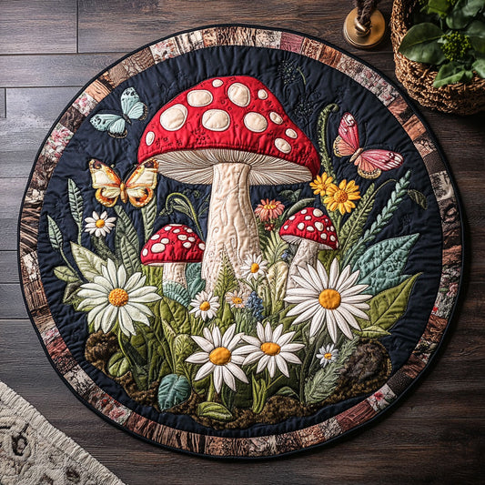 Mushroom Garden CW1807038CL Quilted Round Mat