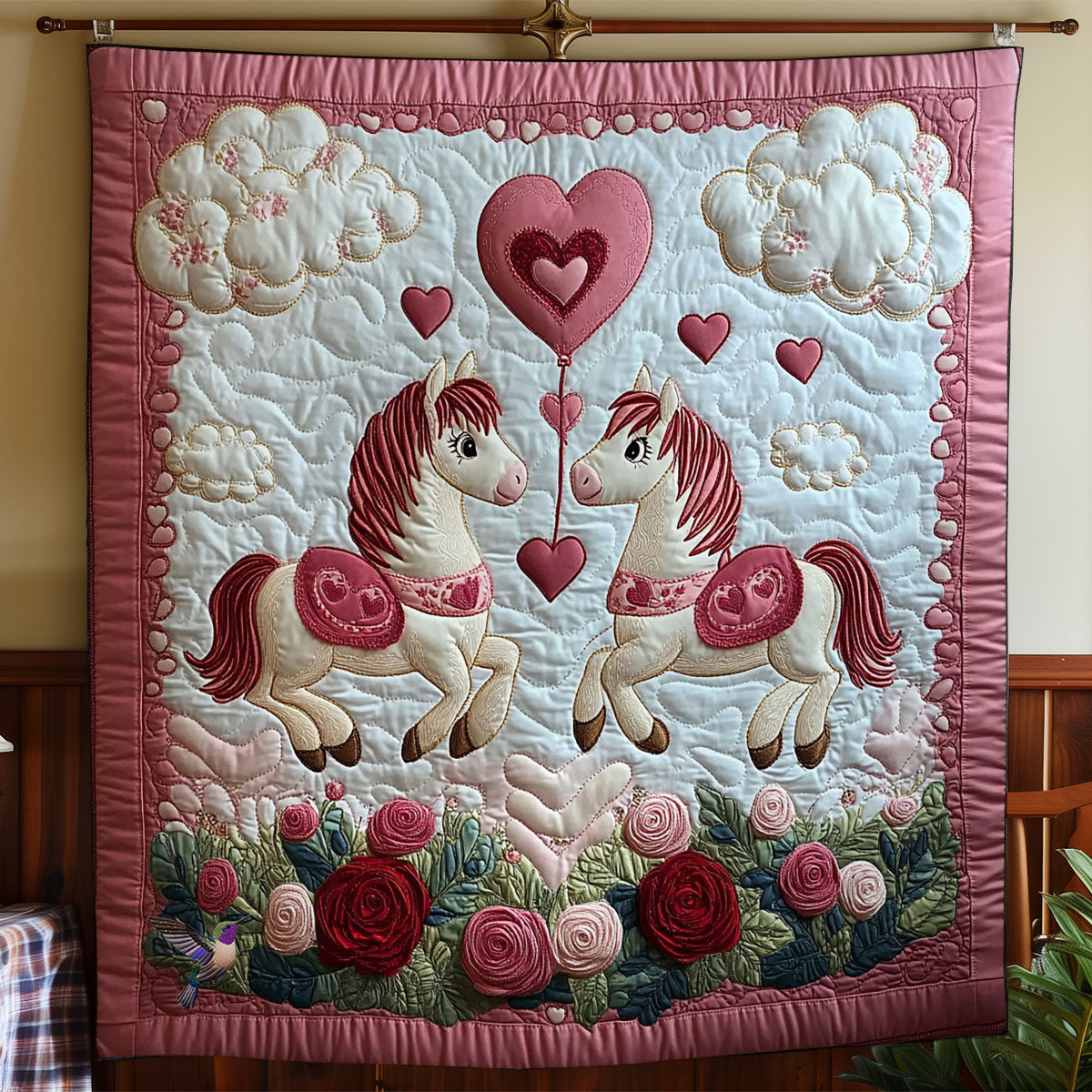 Cute Valentine Horse WY2712021CL Quilt