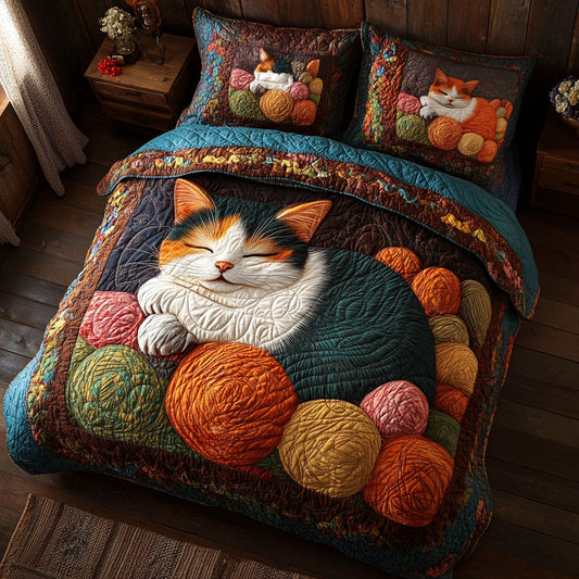 Cat Ball Yarn WX0701063CL Duvet Cover Set