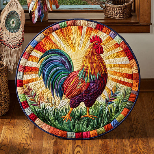 Sunrise Chicken WJ0406044CL Quilted Round Mat
