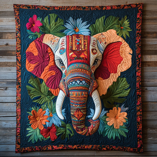 Floral Elephant CW3105618CL Quilt