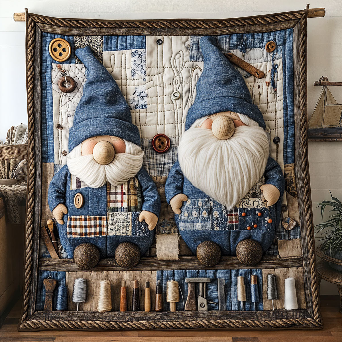 Cottage Gnomework WN1406011CL Quilt