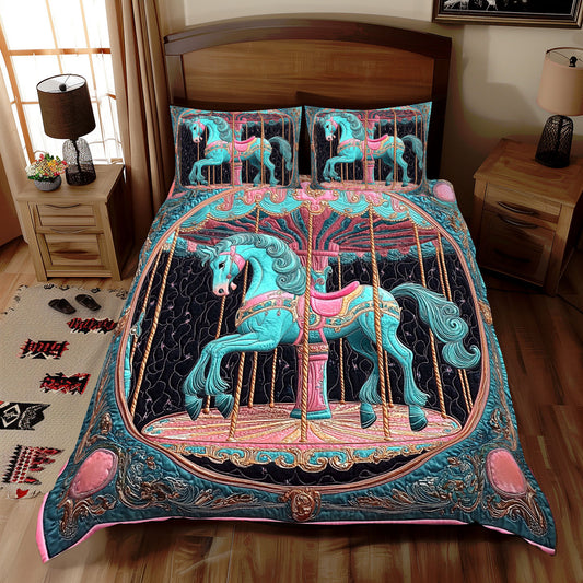 Turquoise Horse Carousel WX0412093CL Duvet Cover Set