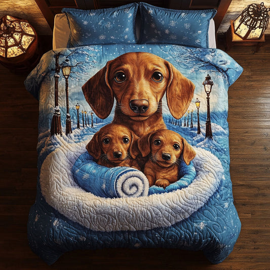 Dachshund Snow Happy WT0702008CL Duvet Cover Set