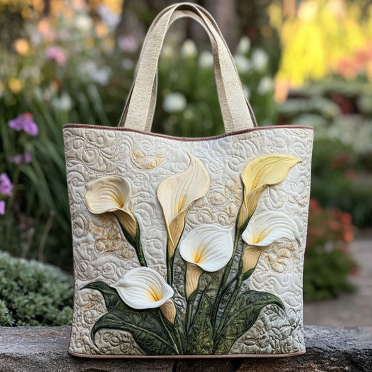 Serene Calla Lily WN2209069CL Quilted Tote Bag