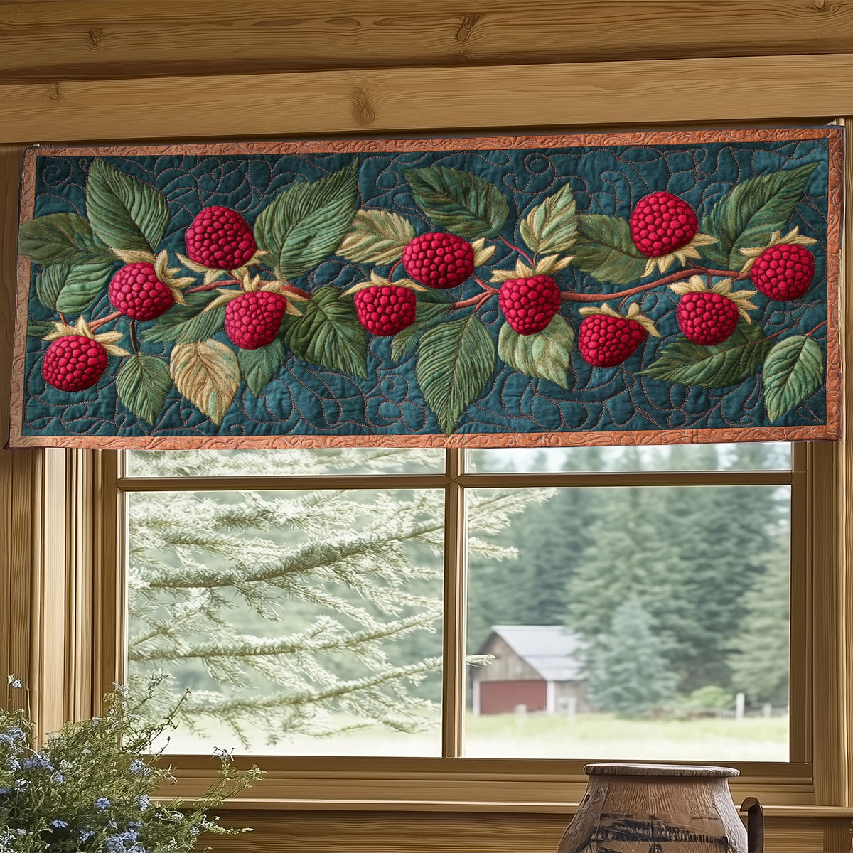 Berry Garden WY2904070CL Quilted Valance