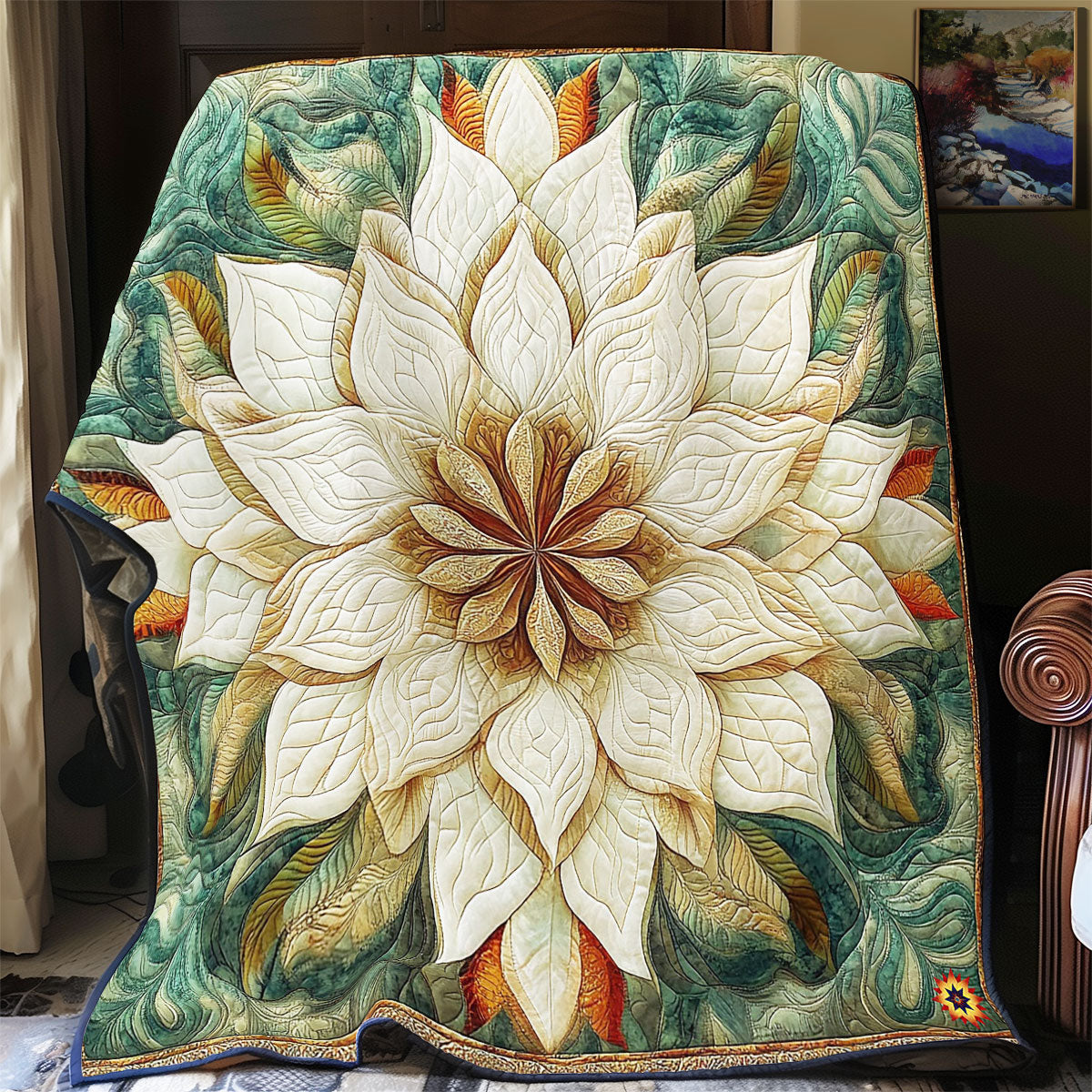 Mystic White Flower WY2712046CL Quilt