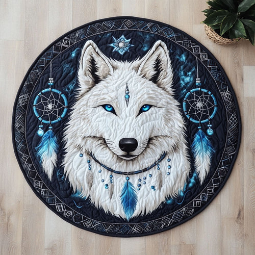 Wolf Dreamcatcher CW0907039CL Quilted Round Mat