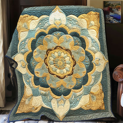 Royal Teal Flower WY2702114CL Quilt