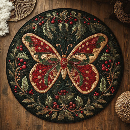 Holly Butterfly WY2805031CL Quilted Round Mat