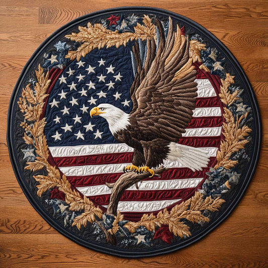 Bald Eagle Nation WN1305046CL Quilted Round Mat