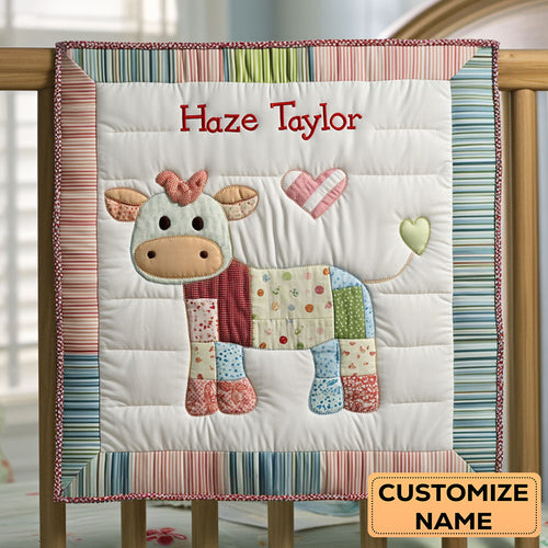 Patchwork Cow Comfort WN2507060CL Personalized Baby Quilt