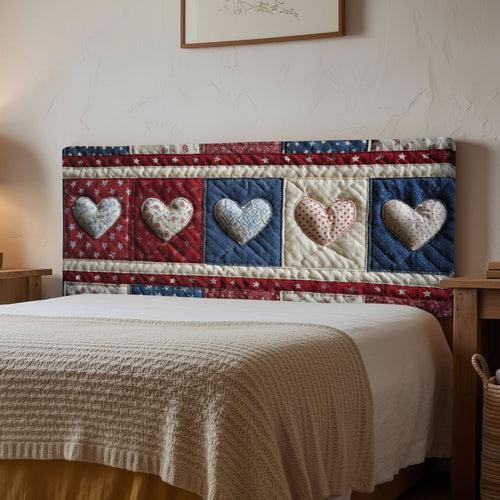 Americana Hearts CP0501081CL Quilted Headboard Slipcover