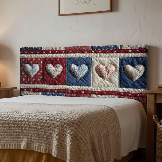 Americana Hearts CP0501081CL Quilted Headboard Slipcover