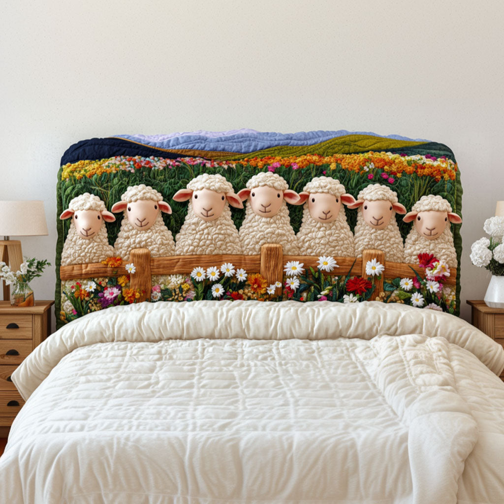 Sunny Farm Sheep KL3112026CL Quilted Headboard Slipcover