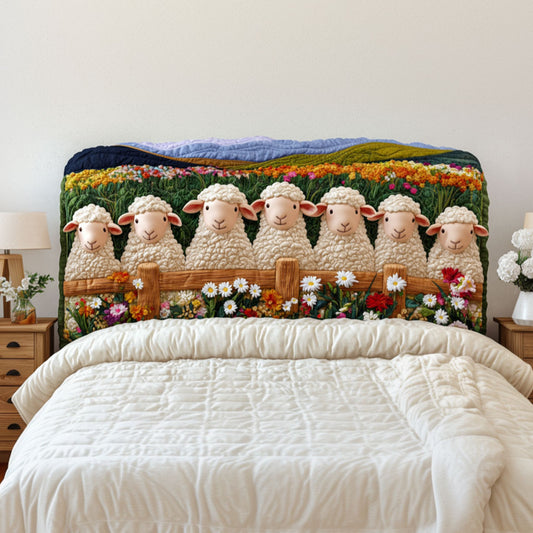 Sunny Farm Sheep KL3112026CL Quilted Headboard Slipcover