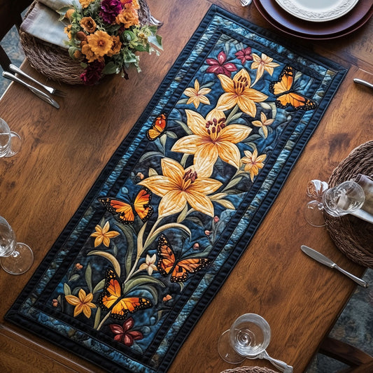 Golden Bloom Flight CP1306016CL Quilted Table Runner