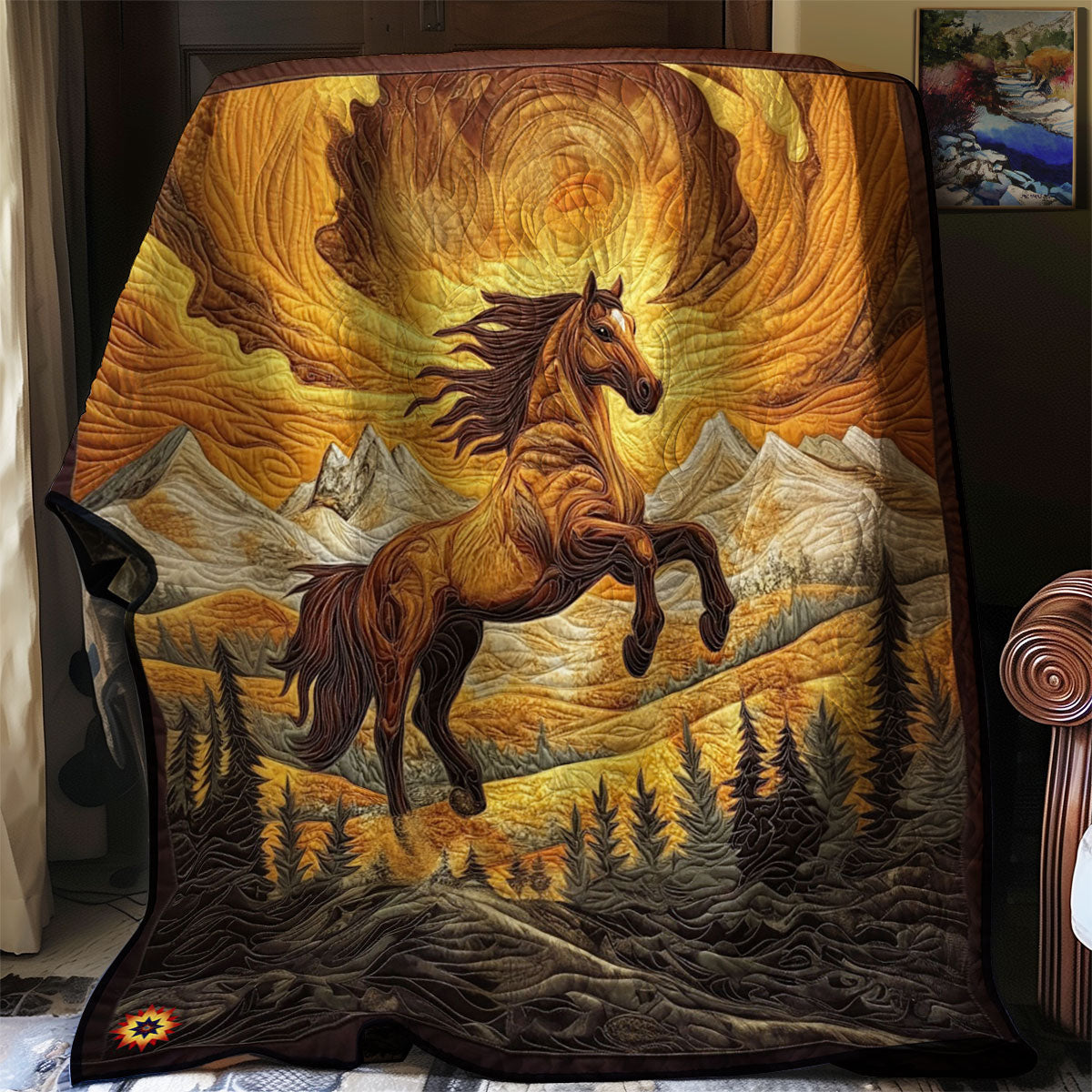 Horse Native American WJ2012015CL Quilt