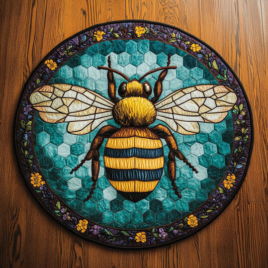 Bee Flower WX1505003CL Quilted Round Mat