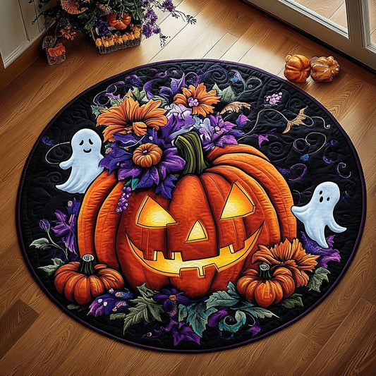 Artistic Ghost Pumpkin WY1508099CL Quilted Round Mat