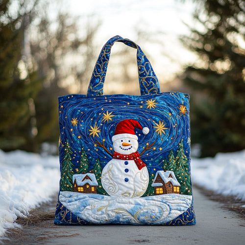 Peace Night Snowman WN0511068CL Quilted Tote Bag