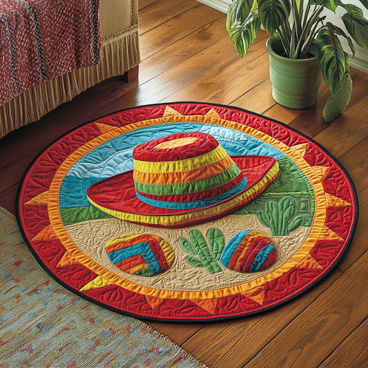 Mexican Sombrero WX0605031CL Quilted Round Mat