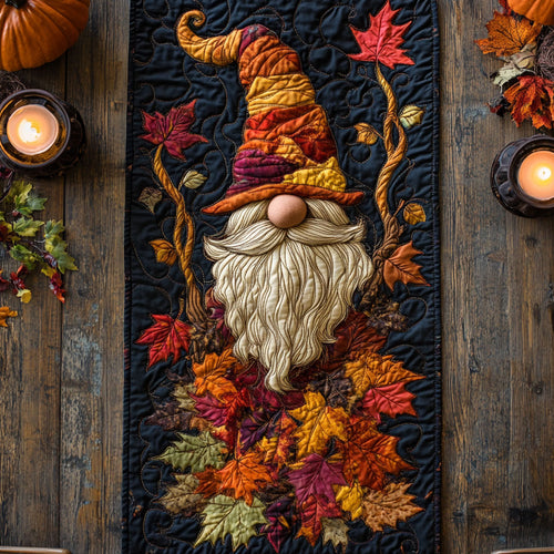 Whimsy Gnome Leaves WN1507099CL Quilted Table Runner