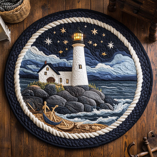 Midnight Lighthouse WY0904048CL Quilted Round Mat
