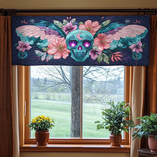 Floral Skull WX2205026CL Quilted Valance