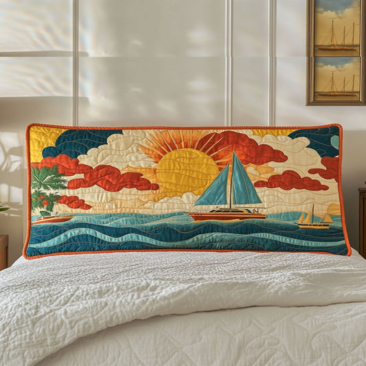 Ocean Sailboat WN2412023CL Quilted Headboard Slipcover