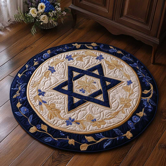 Jewish Star Light WN2203053CL Quilted Round Mat