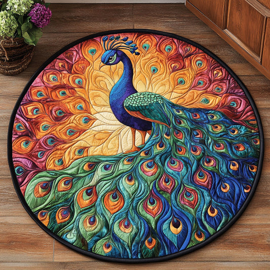 Colorful Peacock CP0904029CL Quilted Round Mat
