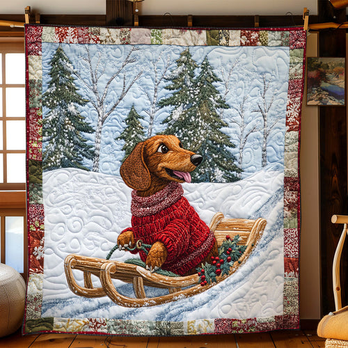 Dachshund Holiday Joy CW1211012CL Quilt