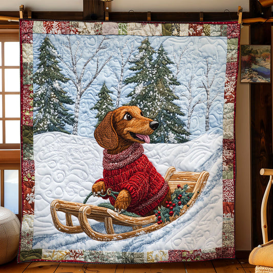 Dachshund Holiday Joy CW1211012CL Quilt