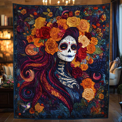 Day Of The Dead Floral Spirit WN2810011CL Quilt