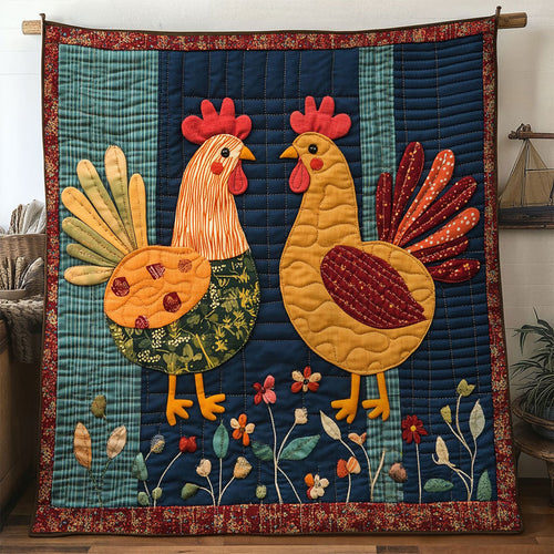 Bloomy Rooster Chicken WN1411001CL Quilt