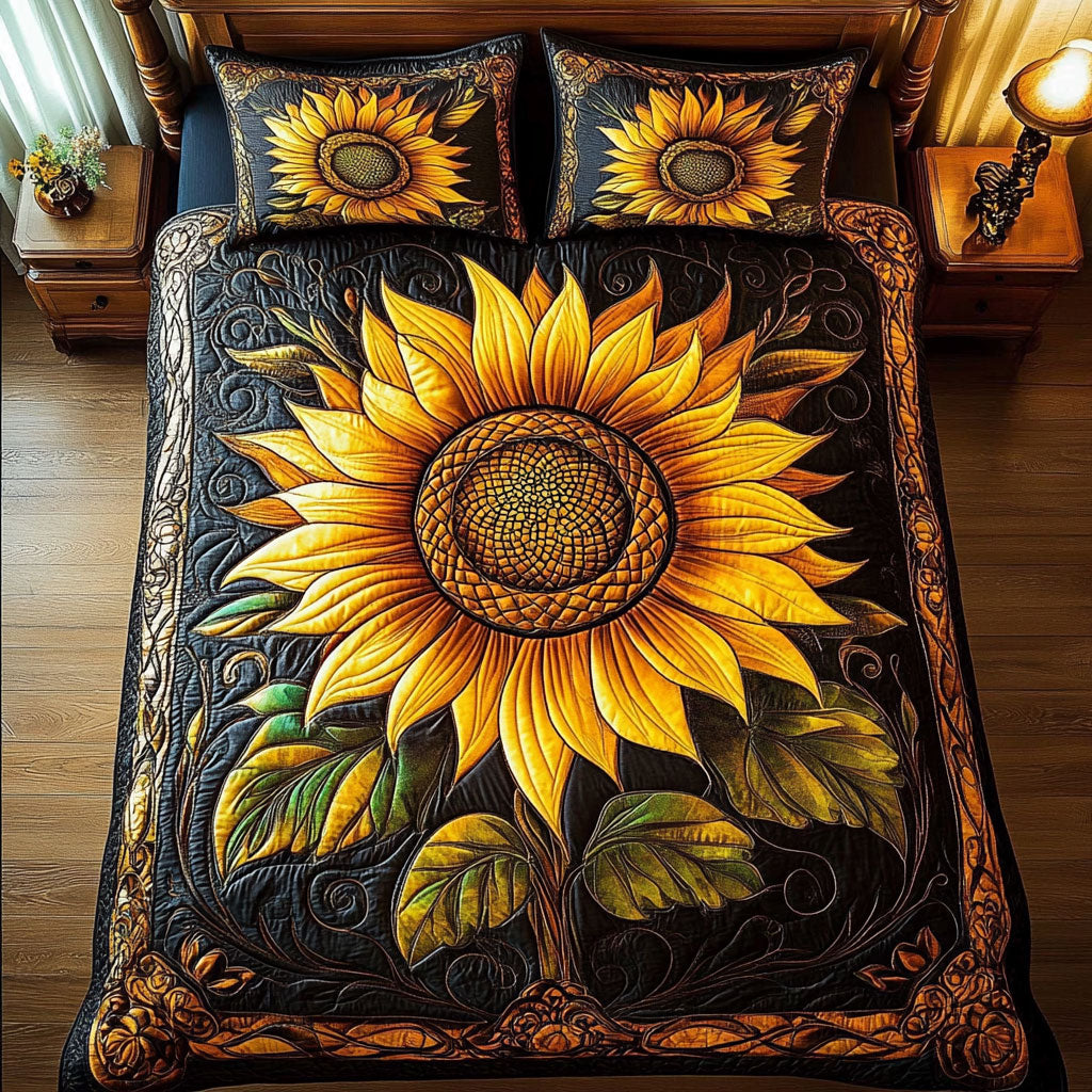 Vintage Amber Sunflower WY0807042CL Duvet Cover Set