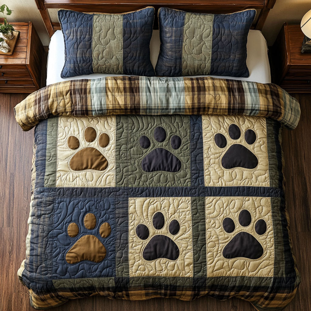 Golden Paw Print CW2308024CL Duvet Cover Set