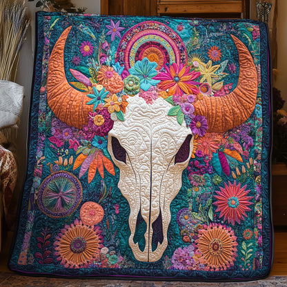 Vibrant Bull Skull WX3105069CL Quilt