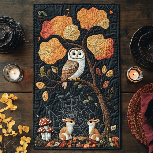 Owl XR2404002CL Quilted Table Runner